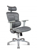 Кресло офисное Norden Kron aluminium grey, серый пластик, серая сетка, алюминевая база