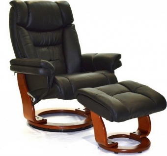 Кожаное кресло реклайнер для дома и офиса Relax Zuel 7582W