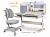Комплект Mealux Winnipeg Multicolor (арт. BD-630 MG + кресло Y-115 G) - (стол + кресло) / столешница белый дуб, накладки серые
