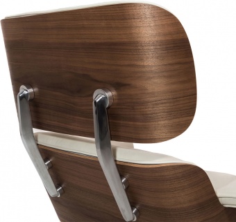 Кресло для отдыха Eames Lounge Chair & Ottoman тепло-белая кожа/орех Premium U.S. version