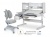 Комплект Mealux Evo парта Florida MC G + кресло Onyx Duo G (арт.EVO-52 W + G MC + Y 115 G)- (стол+кресло) / столешница белая, накладки серые