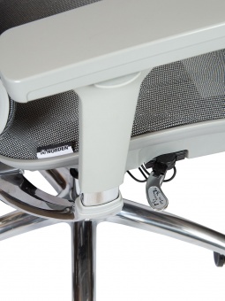 Кресло офисное Norden Kron aluminium grey, серый пластик, серая сетка, алюминевая база