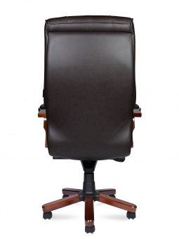 Кресло офисное Norden Боттичелли / дерево / тем. коричневая кожа / мультиблок