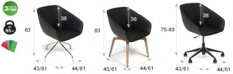 Дизайнерское кресло для посетителей Profoffice Alma 5-луч.