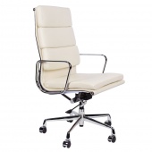 Кресло Eames HB Soft Pad Executive Chair EA 219 кремовая кожа Premium EU Version