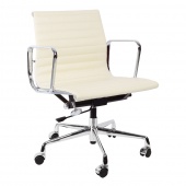 Кресло Eames Ribbed Office Chair EA 117 кремовая кожа Premium EU Version
