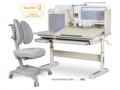 Комплект Mealux Winnipeg Multicolor (арт. BD-630 MG + кресло Y-115 G) - (стол + кресло) / столешница белый дуб, накладки серые