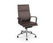 Кресло офисное Norden Харман / (brown) хром / темно- коричневая экокожа