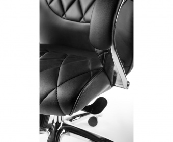 Кресло офисное Norden Бонд / Бонд / (black) сталь + хром / черная экокожа