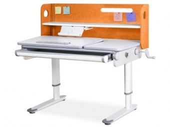 Детский стол Mealux Denver Orange (арт.BD-660 OR) - столешница белая/ножки белые с серыми накладками