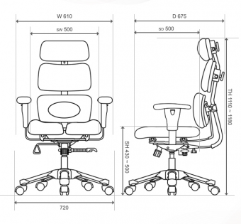 Эргономичное офисное кресло Hara Chair Doctor, экокожа