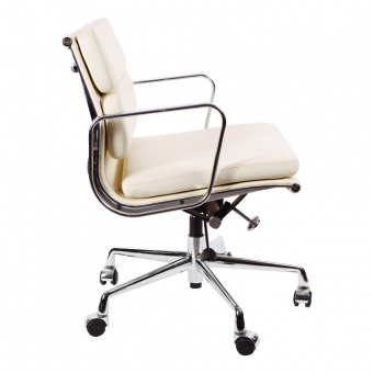 Кресло Eames Soft Pad Office Chair EA 217 кремовая кожа Premium EU Version