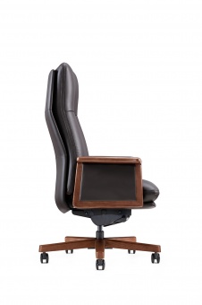 Кресло офисное Norden Vivaldi black / черная кожа / деревянная крестовина