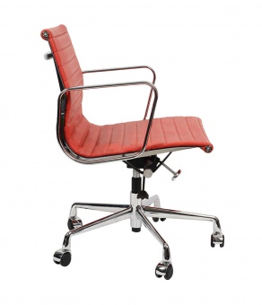 Кресло Eames Ribbed Office Chair EA 117 красная кожа Premium EU Version