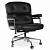 Кресло Eames Lobby Chair ES104 черная кожа Premium EU Version