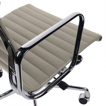 Кресло Eames Ribbed Office Chair EA 117 серая кожа Premium EU Version