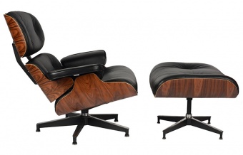 Кресло для отдыха Eames Lounge Chair & Ottoman Black Premium U.S. Version