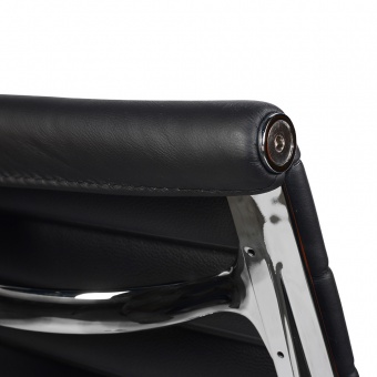 Кресло Eames Ribbed Office Chair EA 117 черная кожа Premium EU Version