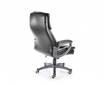 Кресло офисное Norden Мэдисон / (black) серый пластик / черная экокожа