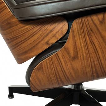 Кресло для отдыха Eames Lounge Chair & Ottoman Premium коричневая кожа