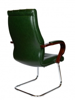 Кресло офисное Norden Боттичелли CF / дерево / зеленая глянцевая кожа